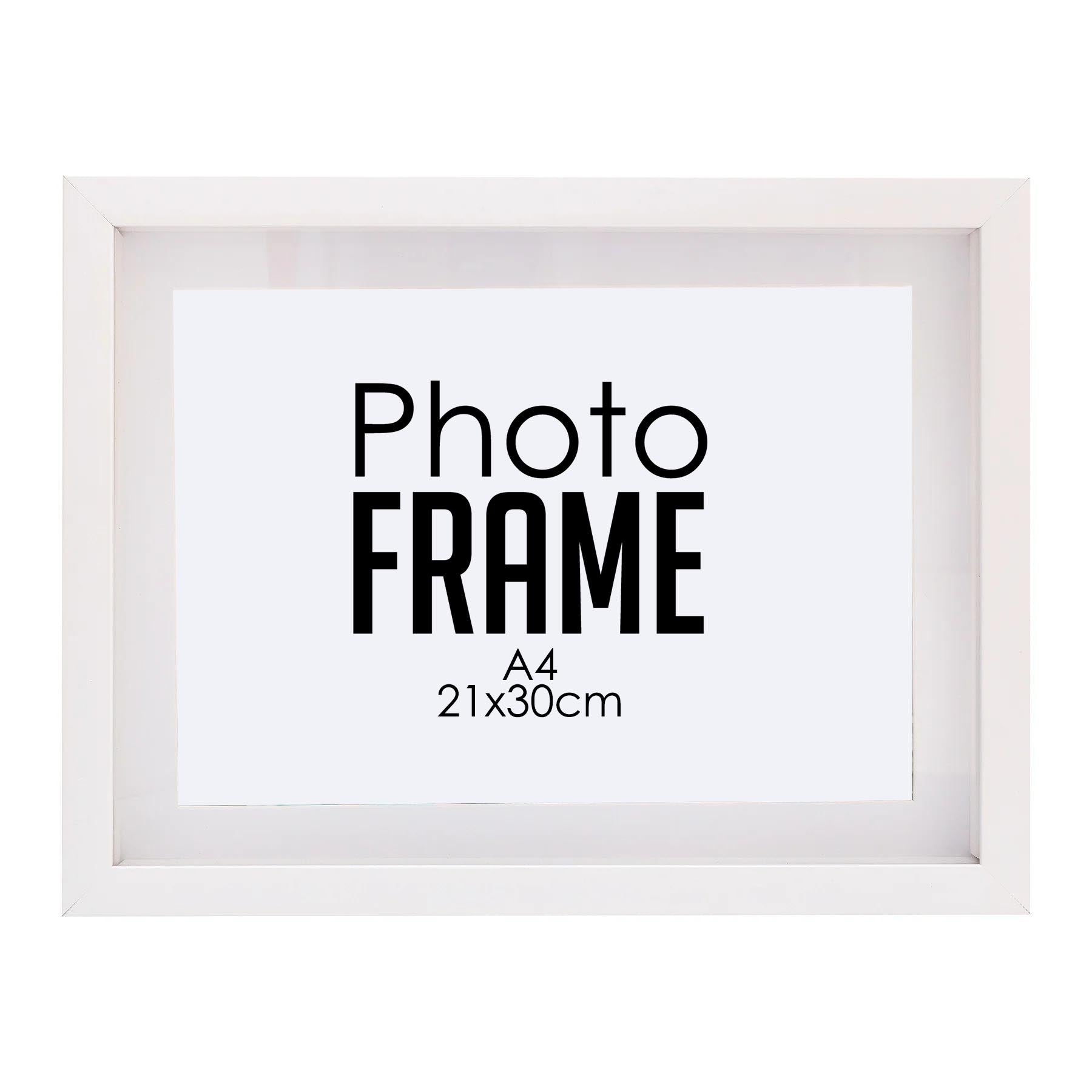 Photo Frame - A4 21x30cm - Shadow Box - Black/White Photo Frame