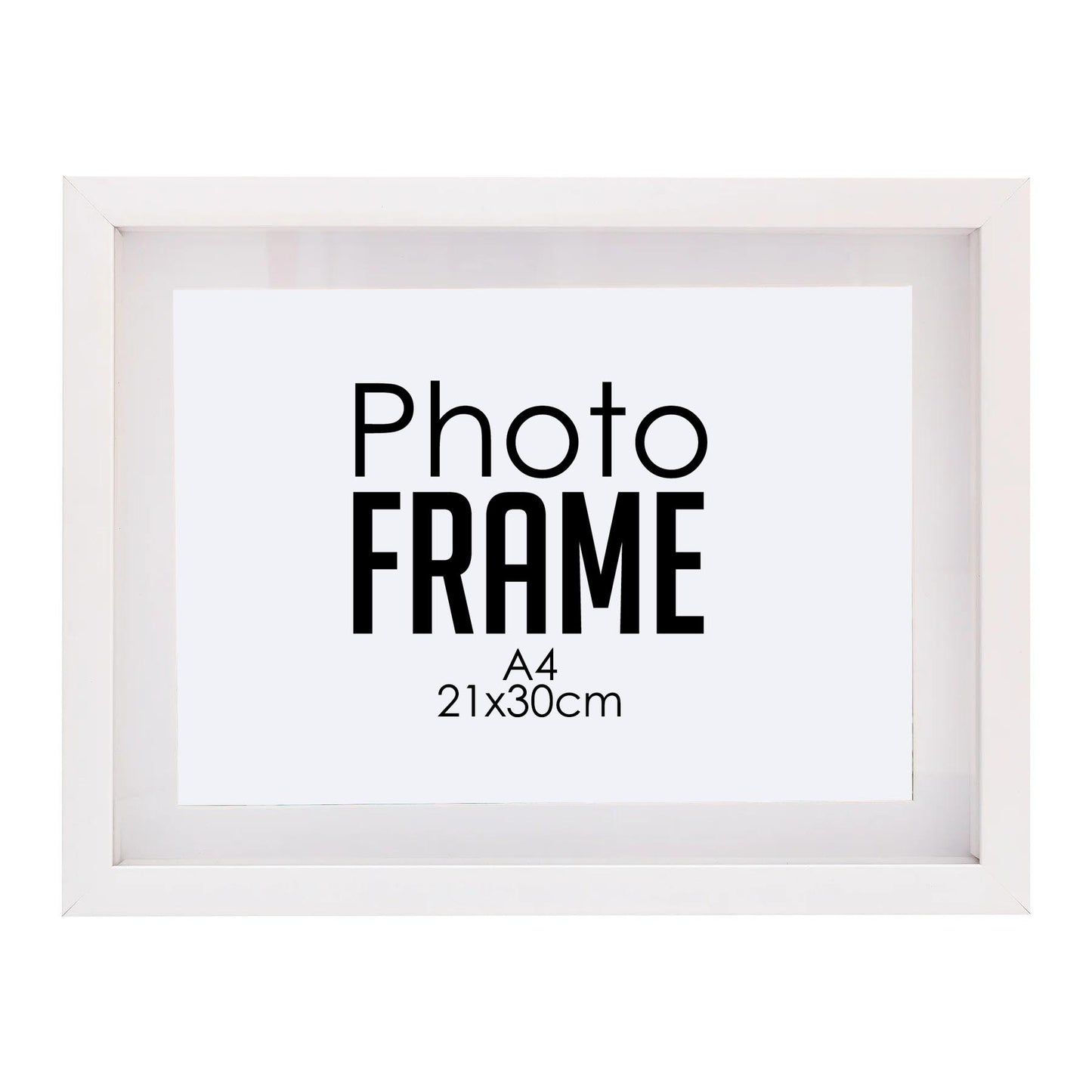 Photo Frame - A4 21x30cm - Shadow Box - Black/White Photo Frame (FRAME ONLY)