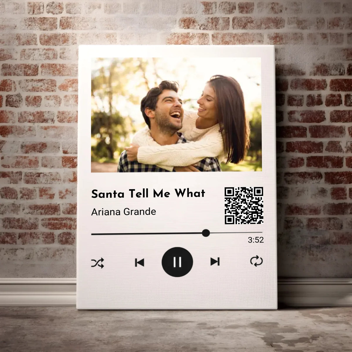 Couples Spotify Song Photo Canvas Ideal for Anniversary or