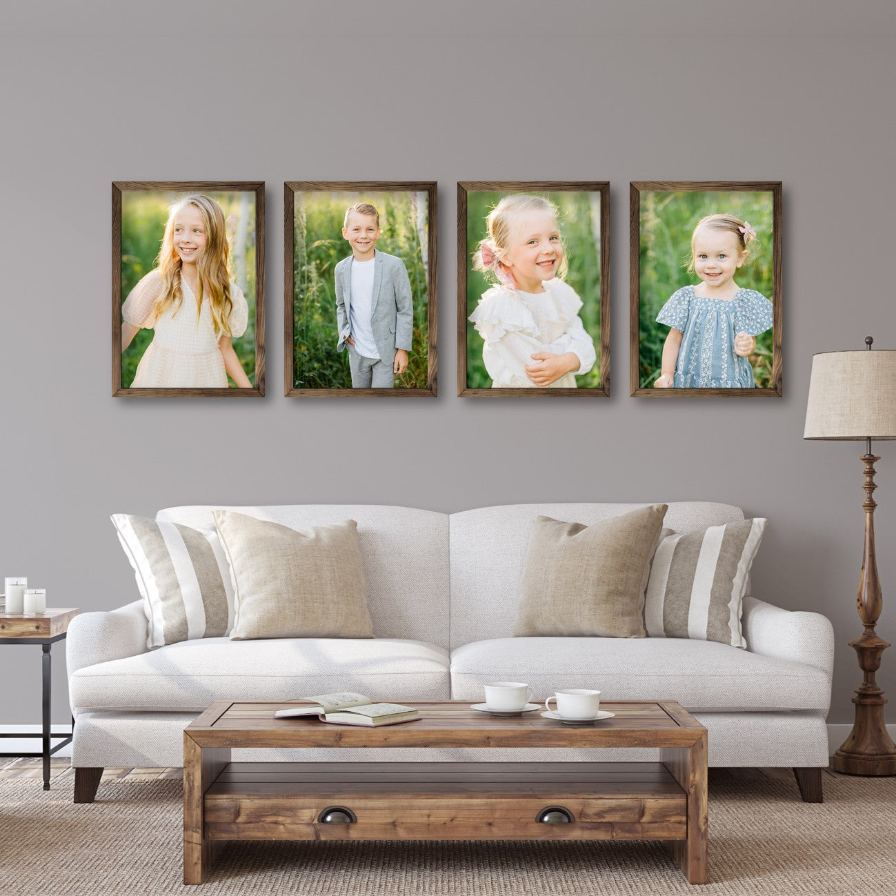 Virtual Frame Combo 4 Pc | A Sizes | (Available in Dark, Medium & Light Wood)