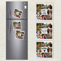 Photo Fridge Magnets "Home is Where the Heart is" Collage (Pack of 2)