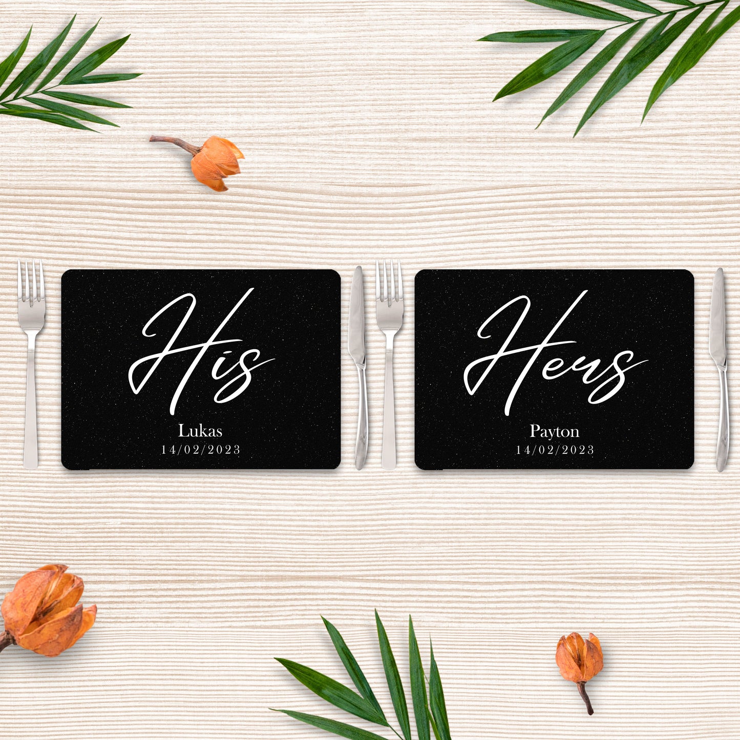 Personalised Placemats - His & Hers Theme (30X40CM)