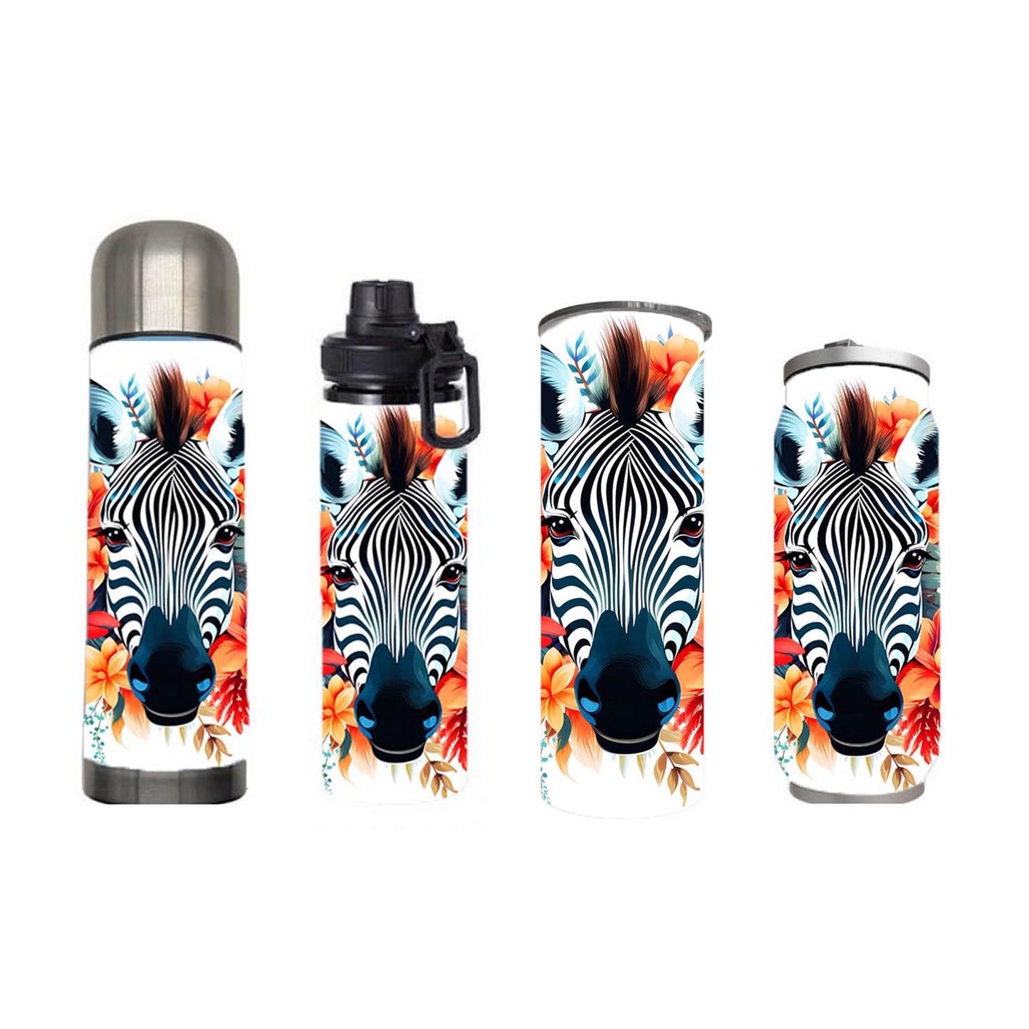 Wildlife - Zebra Design on Tumbler, Can, Flask, or Water bottle