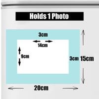 Magnetic Photo Frames for Fridge- Blue Wood (Pack of 4)