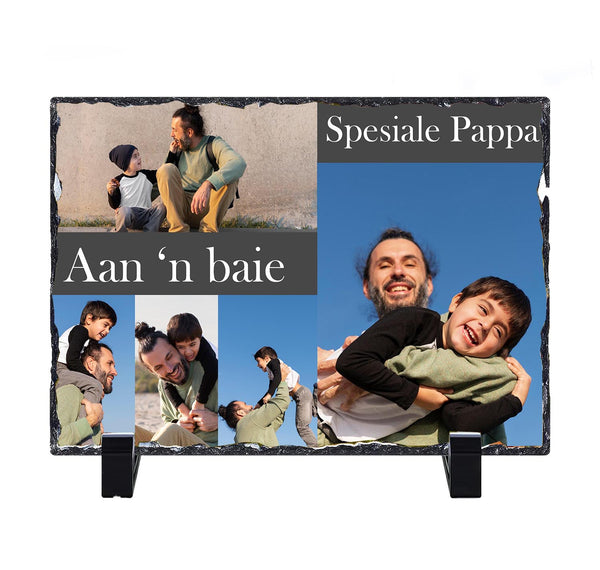 Slate Stone Photo Display Stand - Pappa Collage (various sizes)