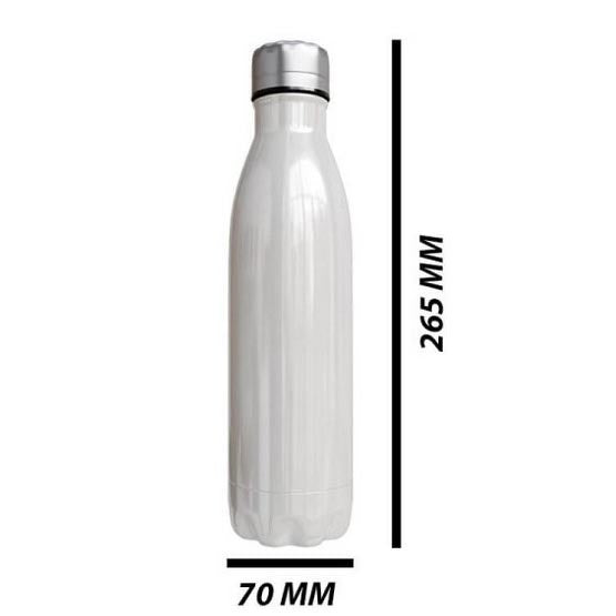 Personalised Double wall Stainless Steel 500ml water bottle white