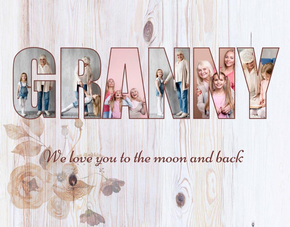 Granny Photo Collage ready-to-hang Canvas
