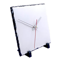 Slate Stone Photo Clock on Stand - SQUARE 200X200mm