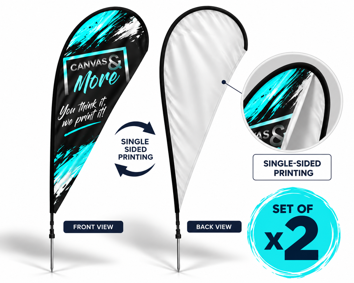 Teardrop Banner Flags - Single-Sided Print (SET OF 2)