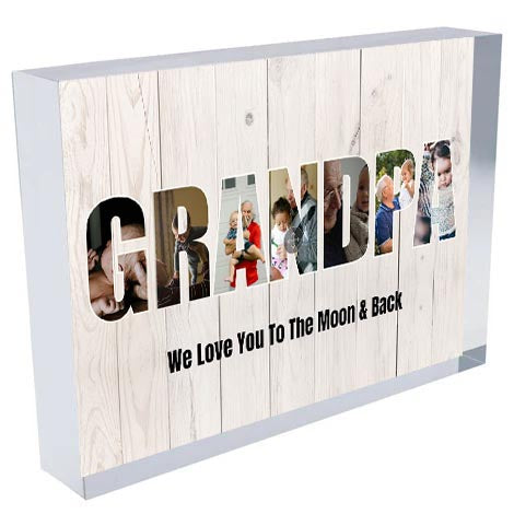 GRANDPA Photo Collage on SQUARE Acrylic, Slate, Mug or Magnet (7 Photos)