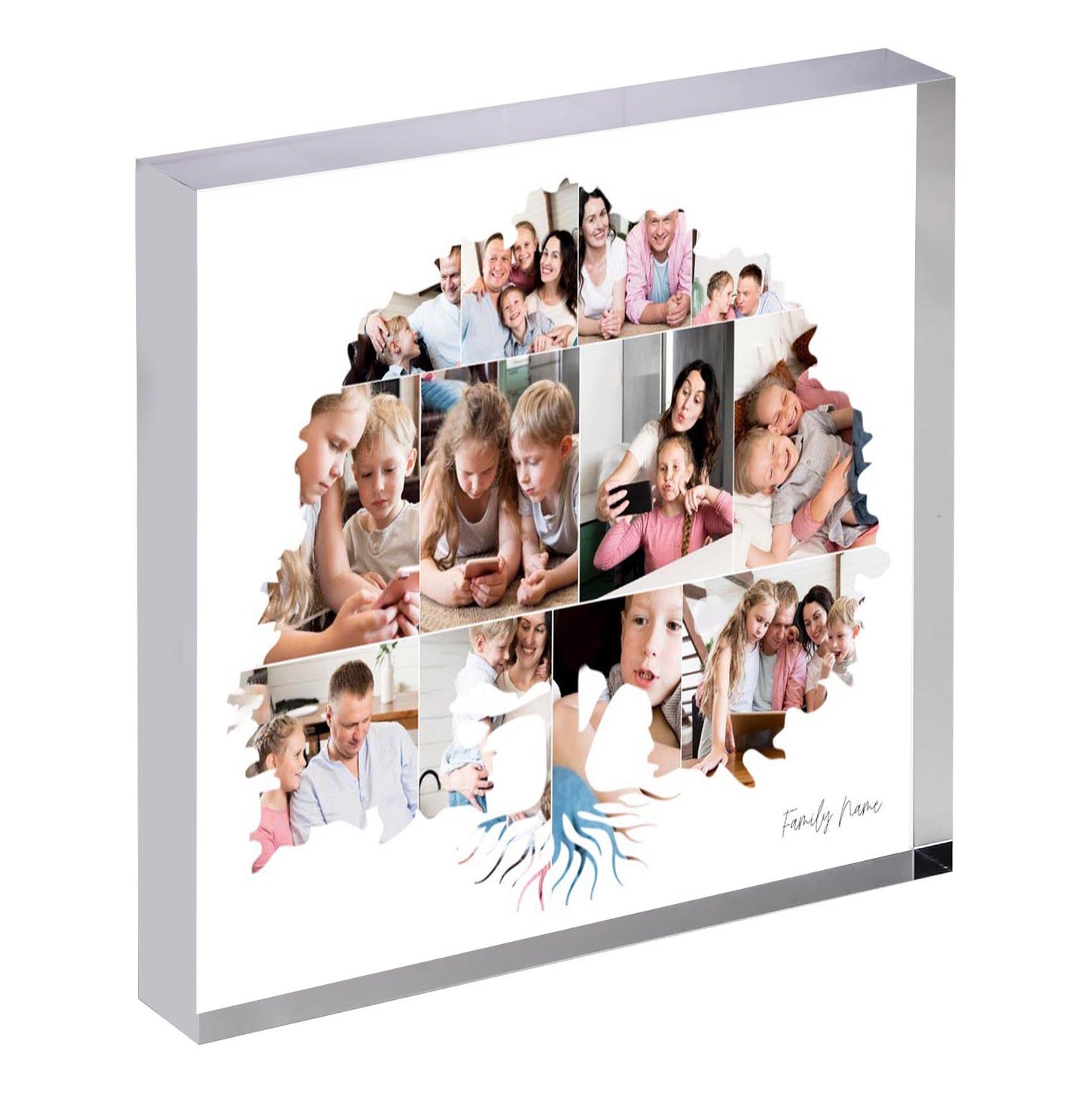 Family Tree Photo Collage on Acrylic, Slate, Mug or Magnet (12 Photos)