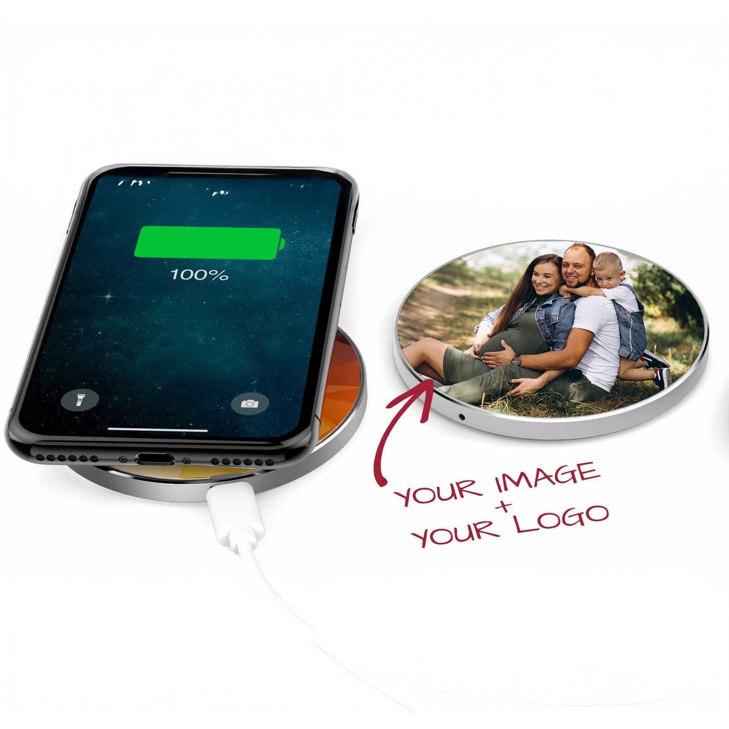 Custom Wireless Charger - Branded with Logo or personalised with your Photo!