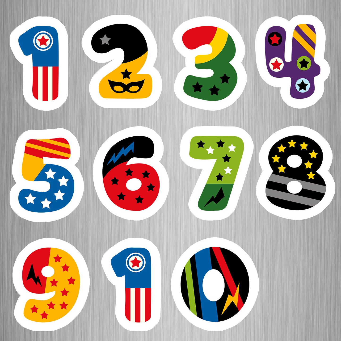 Super Hero Alphabet and Numbers Combo Fridge Magnets - (37 PER PACK)