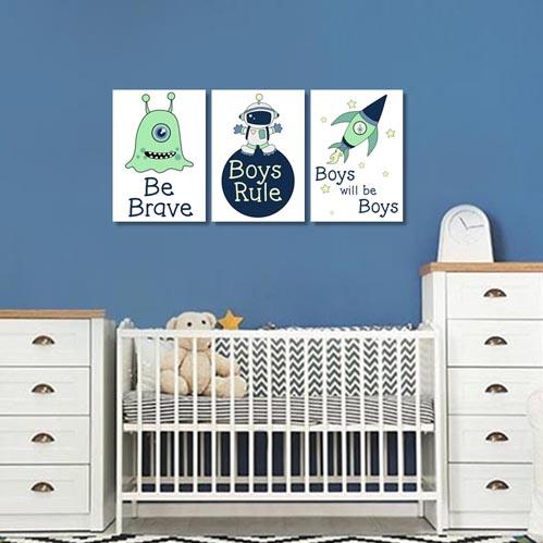 Boys: Set of 3 - Alien Boys Rule Canvas & More