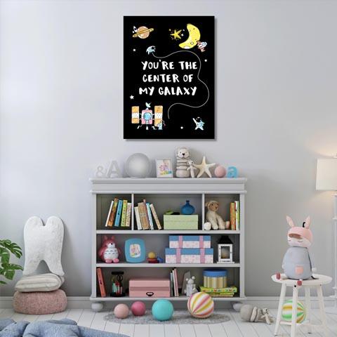 Boys: Set of 1 - You are the center of my Galaxy Canvas & More