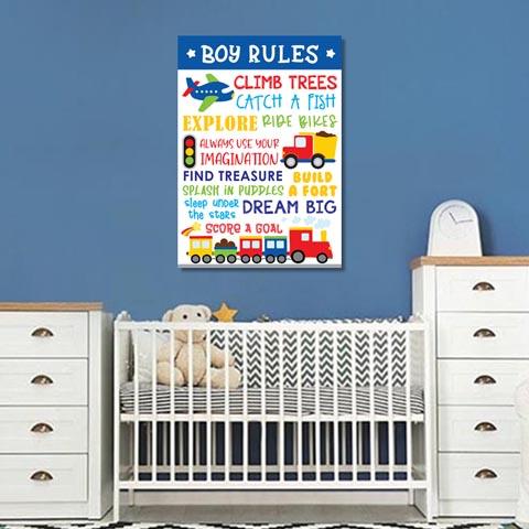 Boys: Set of 1 - Boys Rules Canvas & More