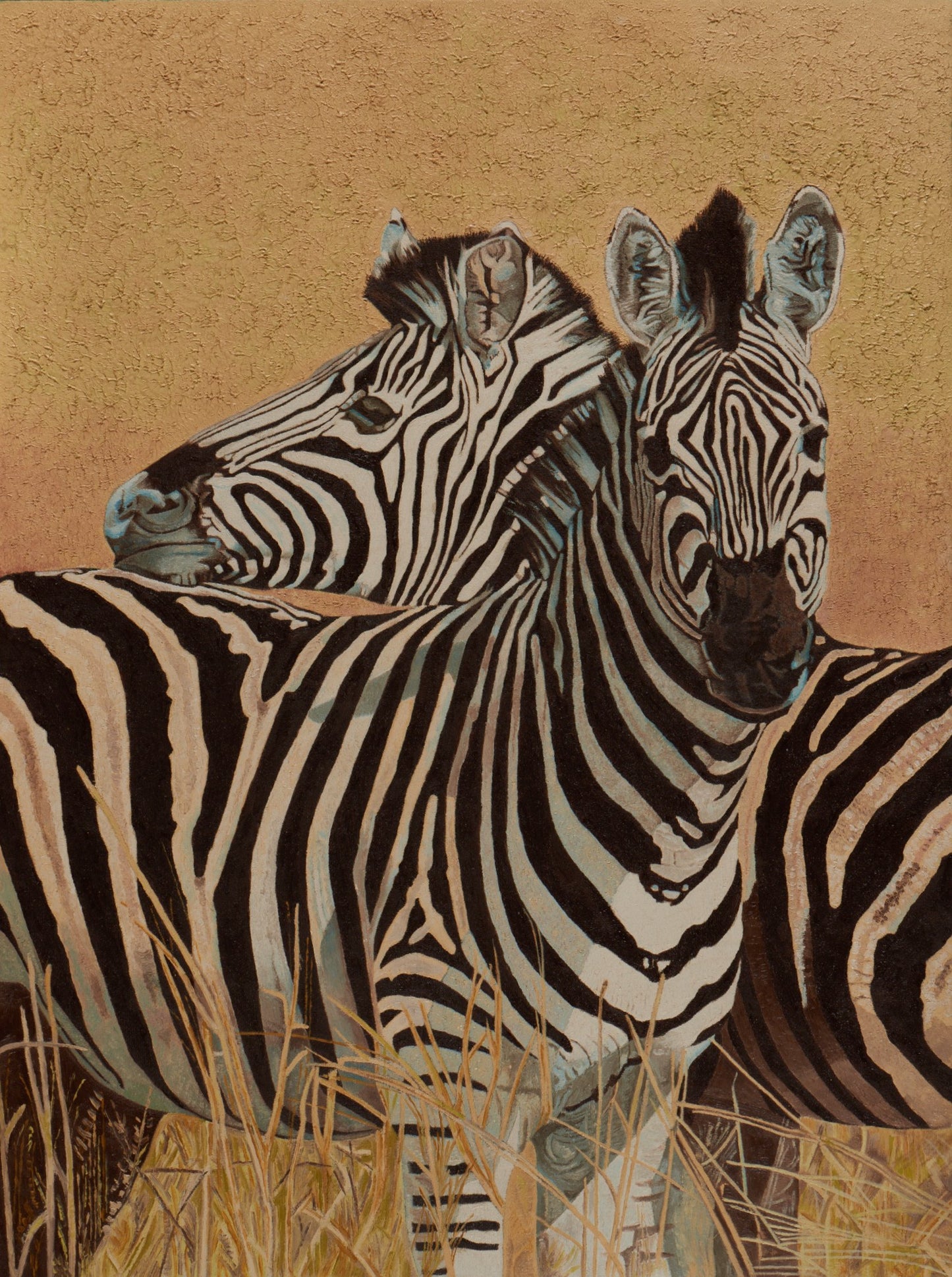 Two Zebra Oil Painting Oil Painting Clive