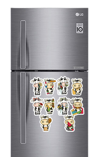 Cow (2) Fridge Magnets - (10 PER PACK)