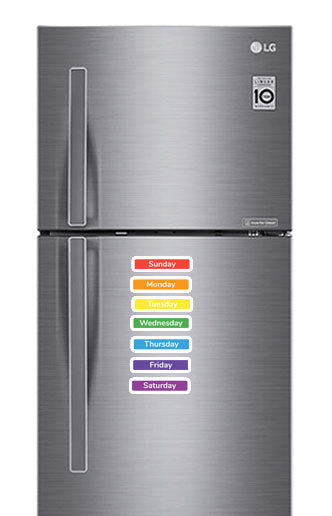 Day of the week Photo Fridge Magnets - (7 PER PACK)