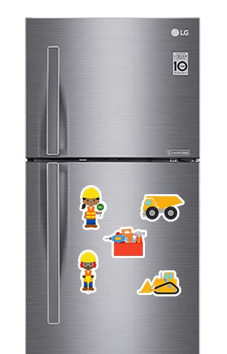 Construction 2 Fridge Magnets - (5 PER PACK)