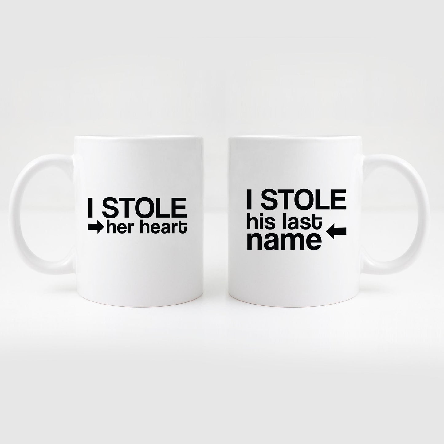 I stole his last name, I stole her heart Mug