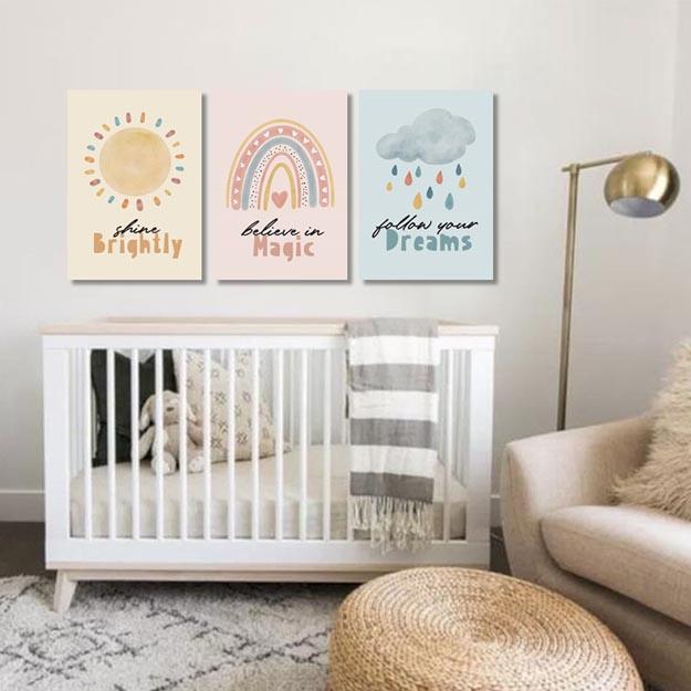 Unisex: Set of 3 Shine Brightly set Canvas & More