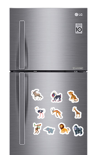 Cartoon Safari Pack (1) Photo Fridge Magnets - (10 PER PACK)
