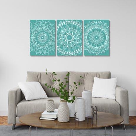 Mandala Wall Art - Set of 3 Canvas & More 