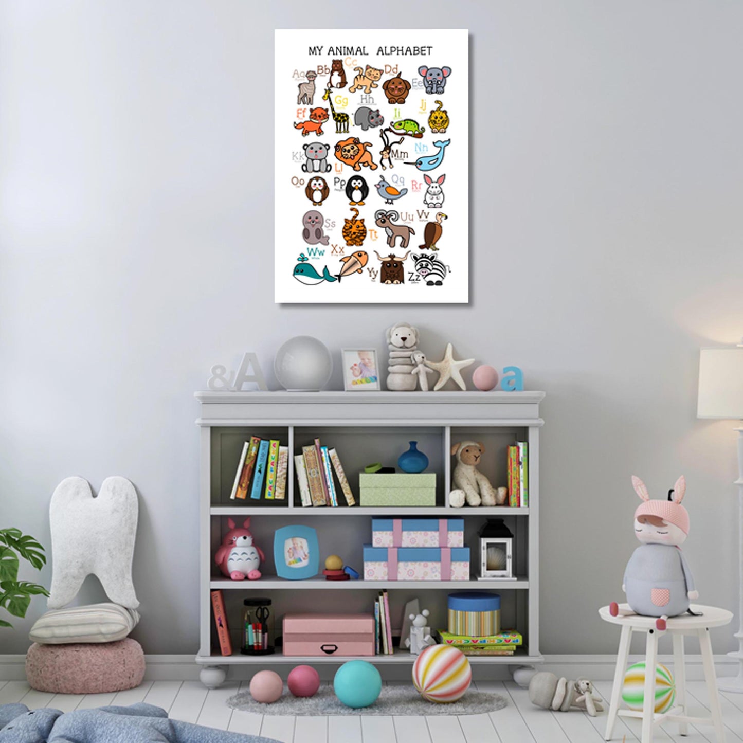 Unisex: Set of 1 - Alphabet Animals Canvas & More