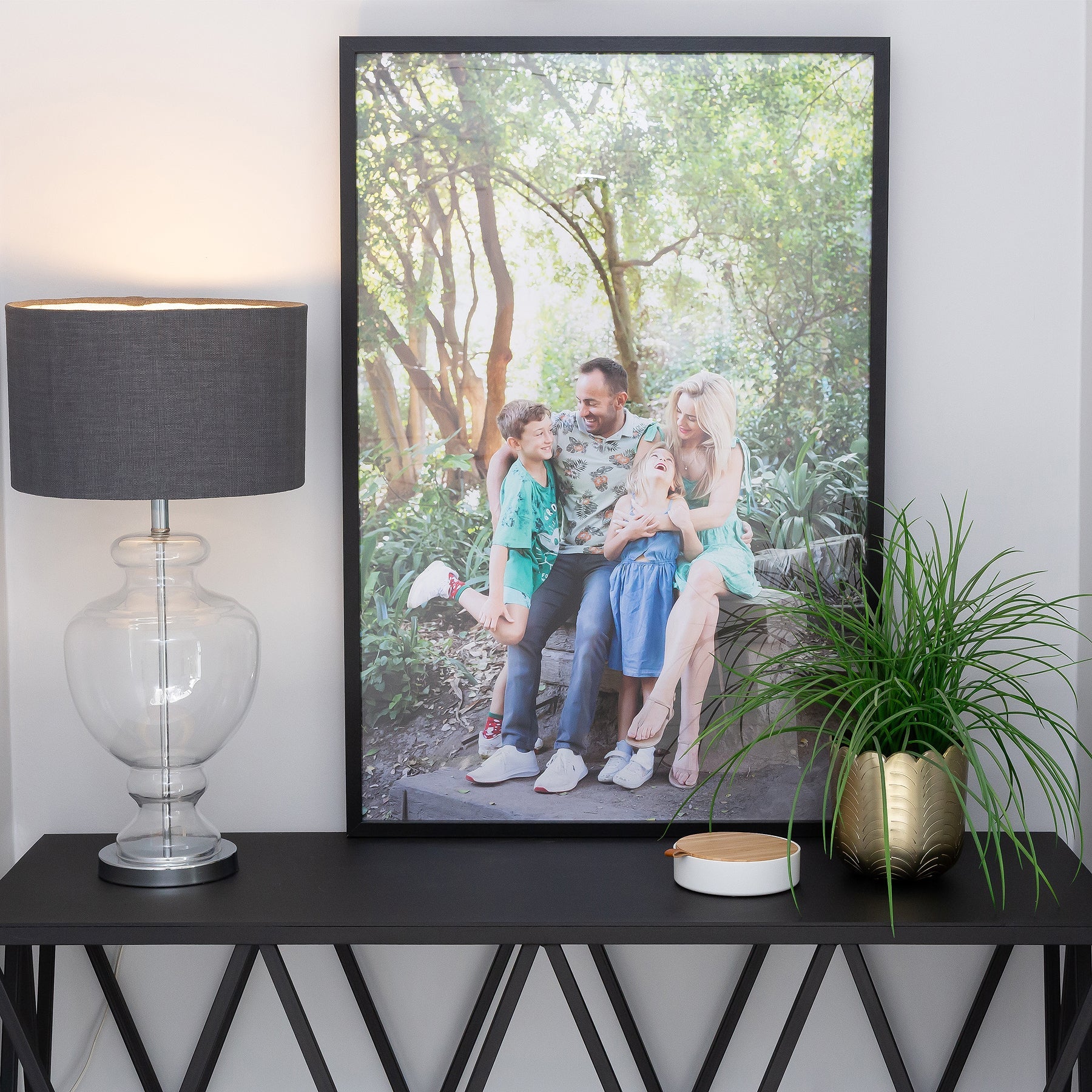 Photo Frame  with multiple pictures & optional message  -  Large A1  60x90cm- STD  -  Black/White/ Wood