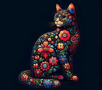 Cats - Flower Cat Design on Tumbler, Can, Flask, or Water bottle