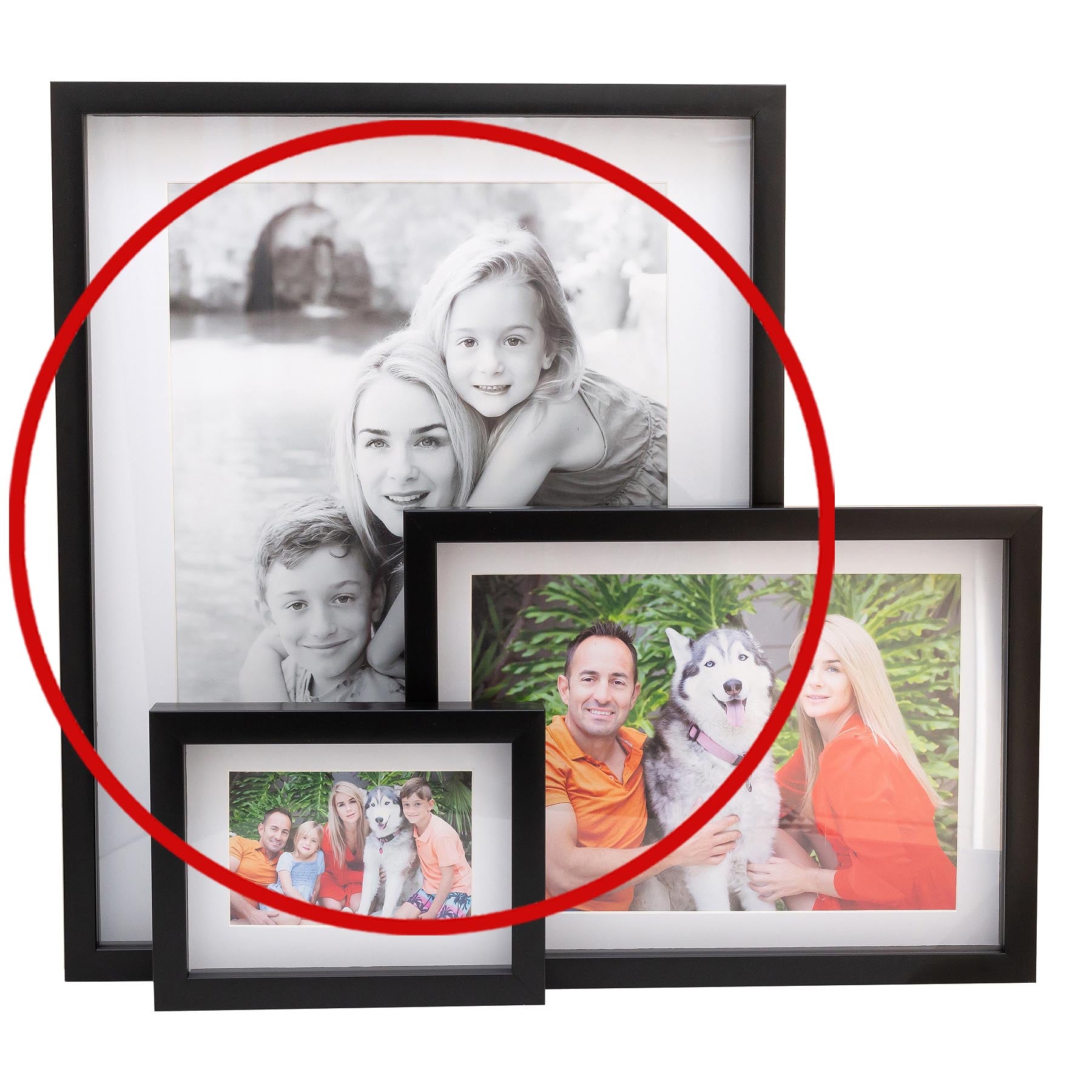 Photo Frame with multiple pictures & optional message  -40x50cm -  Shadow Box -  Black/White