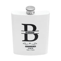 Personalised Stainless Steel 200ml Hip Flask White