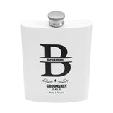 Personalised Stainless Steel 200ml Hip Flask White