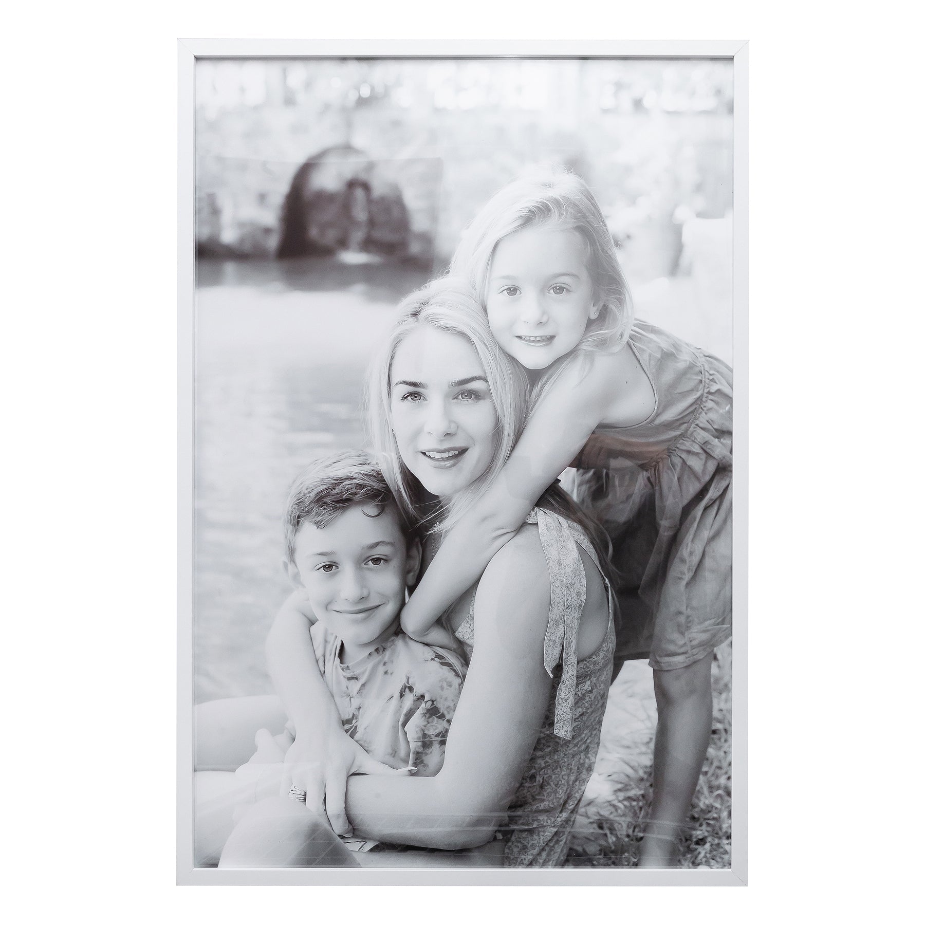 Photo Frame  with multiple pictures & optional message  -  Large A1  60x90cm- STD  -  Black/White/ Wood