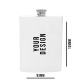 Personalised Stainless Steel 200ml Hip Flask White