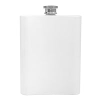 Personalised Stainless Steel 200ml Hip Flask White