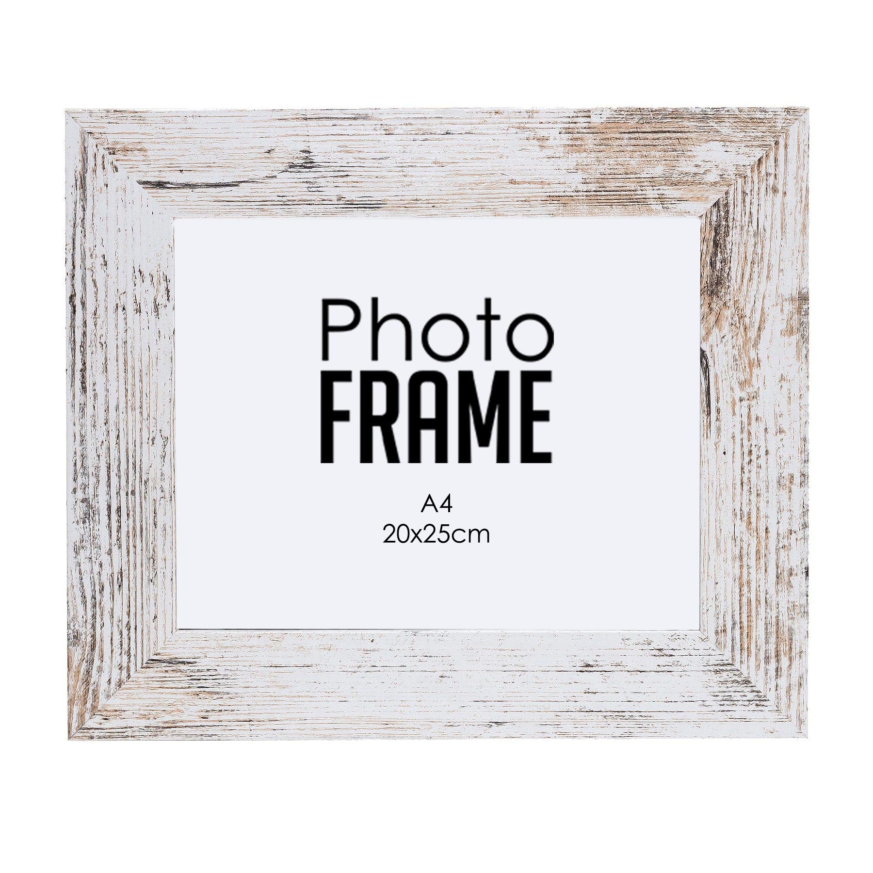 Photo Frame - 20x25cm - White Stressed (FRAME ONLY) – Canvas & More