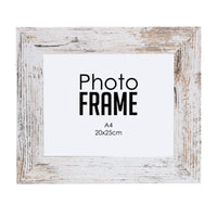 Photo Frame - 20x25cm -  White  Stressed (FRAME ONLY)