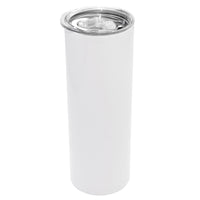 Personalised  Double wall 20oz Stainless Steel Skinny Tumbler (White)