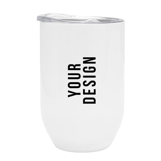 Personalised  Double wall Stainless Steel Gin Tumbler (White)