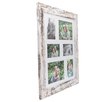 Photo Frame with 6  pictures! - Collage - 49X59cm -  White  Stressed