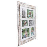 Photo Frame with 6  pictures! - Collage - 49X59cm -  White  Stressed