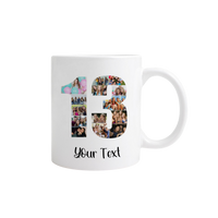 Personalised Number Photo Collage on Acrylic, Slate, Mug or Magnet (14 Photos) 13th BIRTHDAY (Copy)