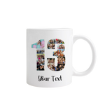 Personalised Number Photo Collage on Acrylic, Slate, Mug or Magnet (14 Photos) 13th BIRTHDAY (Copy)