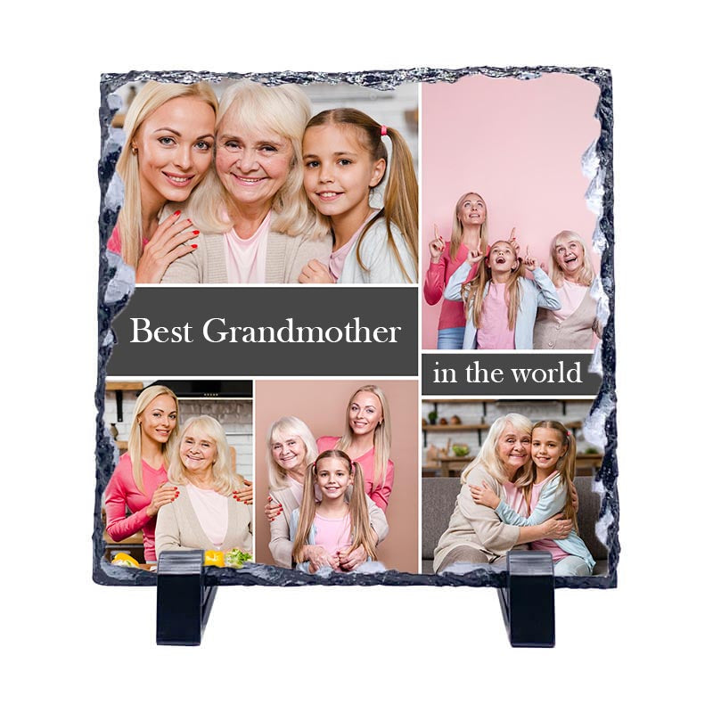 Slate Stone Photo Display Stand - Granny Collage (various sizes)