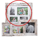 Photo Frame with 6  pictures! - Collage - 49X59cm -  White  Stressed