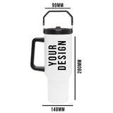 Personalised Double Wall Stainless Steel 40oz Big Jack Tumbler White