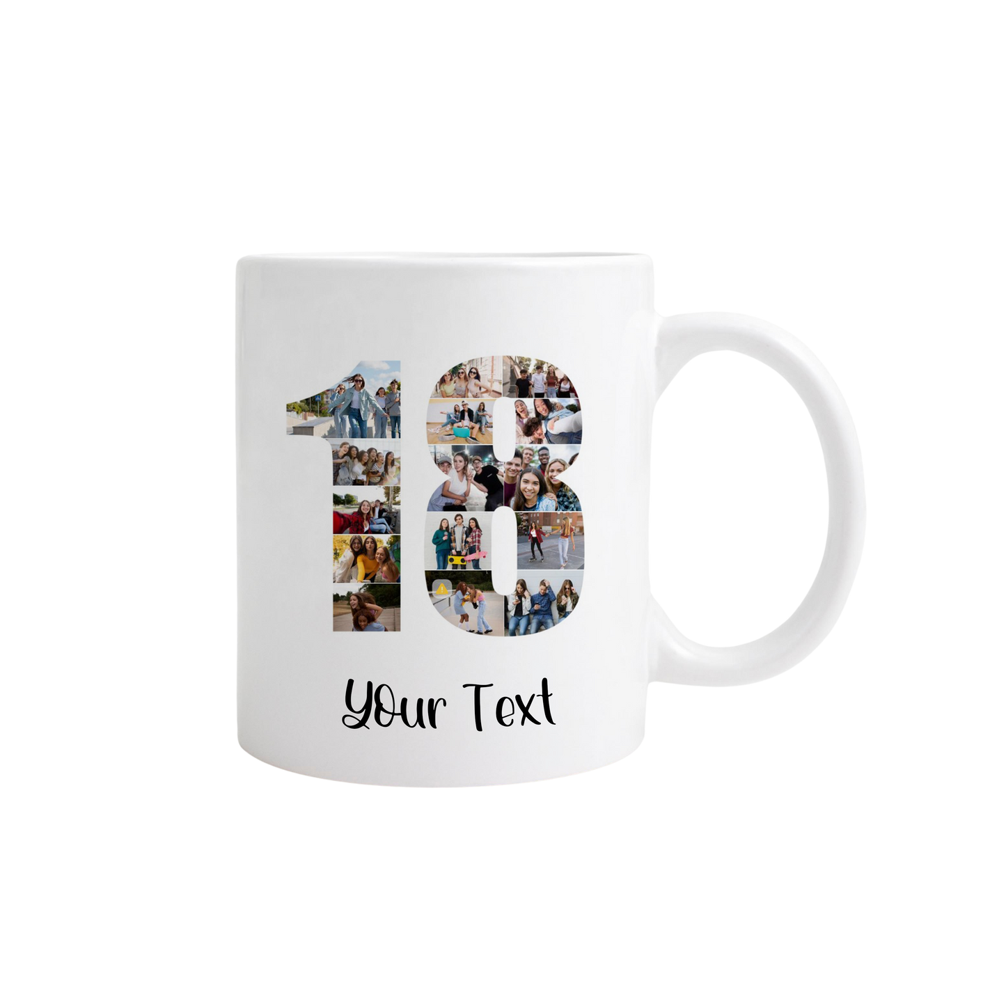 Personalised Number Photo Collage on Acrylic, Slate, Mug or Magnet (15 Photos) 18th BIRTHDAY