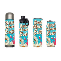 Mom - Best Mom Ever Daisy Design on Tumbler, Can, Flask, or Water bottle